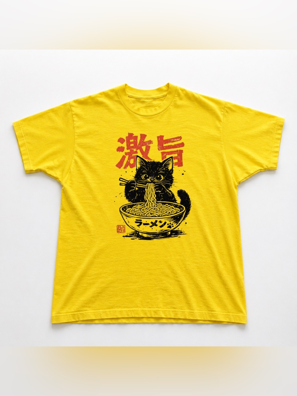 Daisy Tee with Black Cat Ramen Graphic
